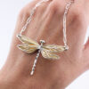 Celestia Dragonfly Necklace – Sterling Silver with Gilded Wings