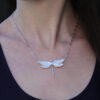 Celestia Dragonfly Necklace – Sterling Silver with Gilded Wings