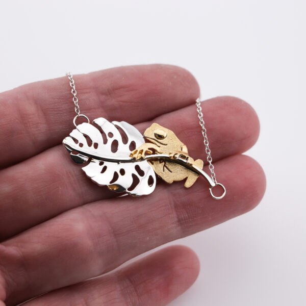 Sterling Silver Leaf & Leap Necklace