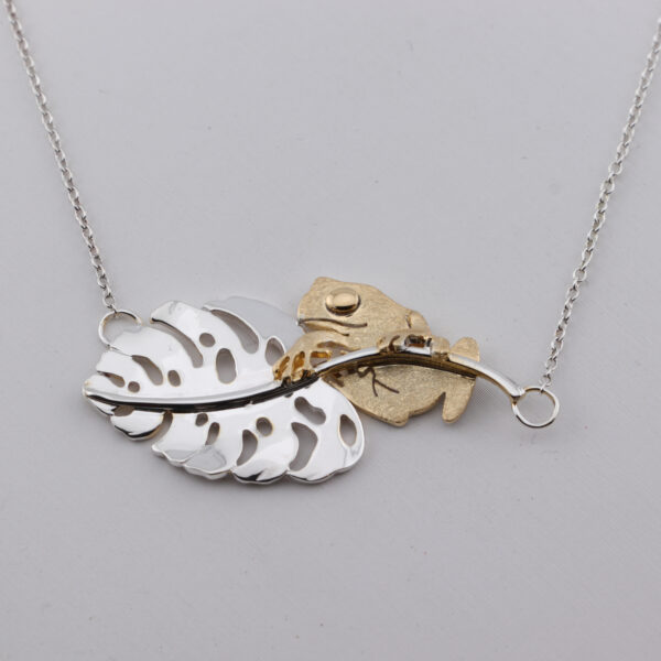 Sterling Silver Leaf & Leap Necklace