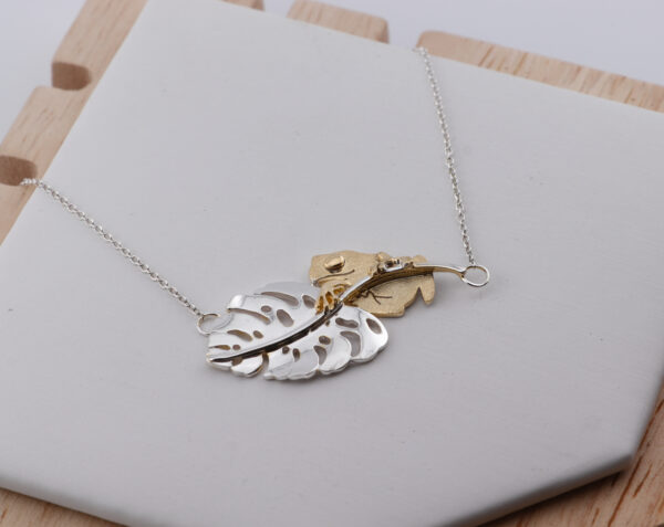 Sterling Silver Leaf & Leap Necklace