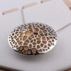 Sterling Silver Statement Lenticular Pendant - Gold Plated Inner