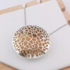 Sterling Silver Statement Lenticular Pendant - Gold Plated Inner