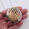 Sterling Silver Statement Lenticular Pendant - Gold Plated Inner