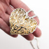 Sterling Silver Large Golden Heart