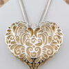 Sterling Silver Large Golden Heart