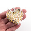Sterling Silver Large Golden Heart