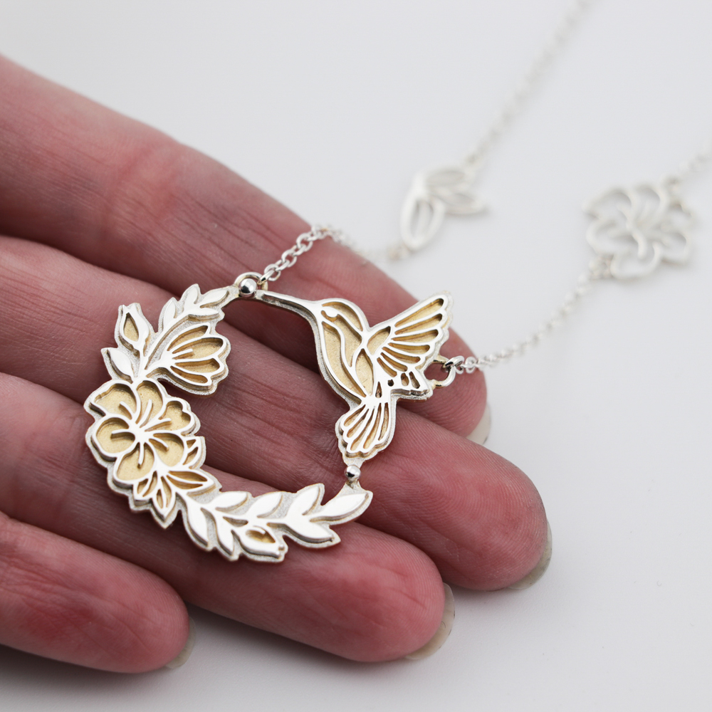 Hummingbird & Blossoms Two-Tone