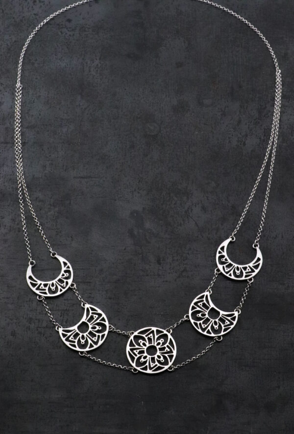 Sterling Silver Moon Phases Necklace