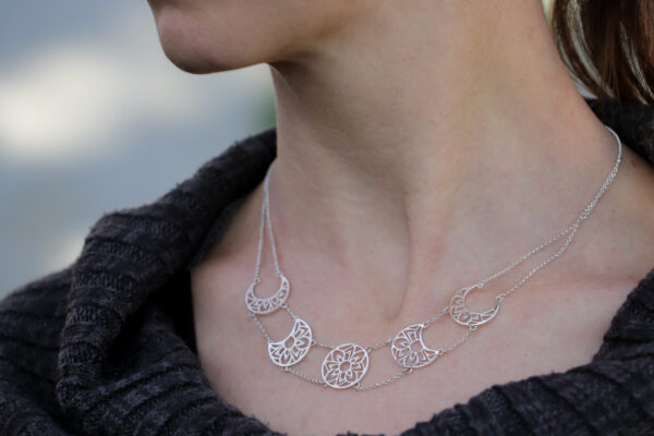 Sterling Silver Moon Phases Necklace
