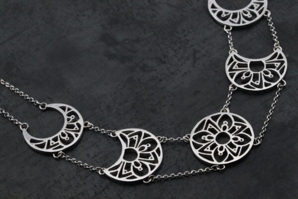 Sterling Silver Moon Phases Necklace