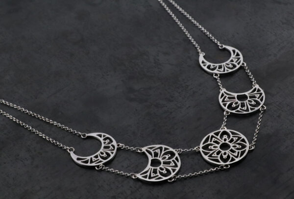 Sterling Silver Moon Phases Necklace
