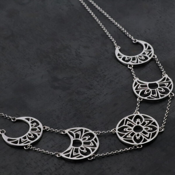 Sterling Silver Moon Phases Necklace