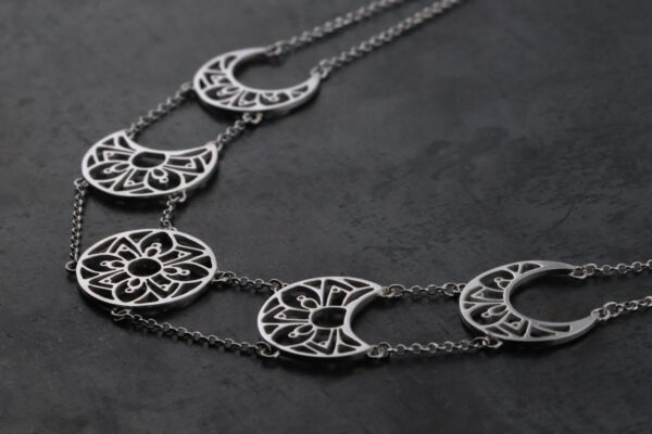 Sterling Silver Moon Phases Necklace
