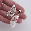 Sterling Silver Butterfly Heart Wing Earrings
