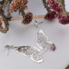 Sterling Silver Butterfly Heart Wing Earrings