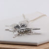 Silver & BlackHeart Butterfly Necklace