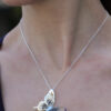 Silver & Gold Heart Butterfly Necklace
