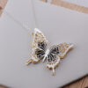 Silver & Gold Heart Butterfly Necklace