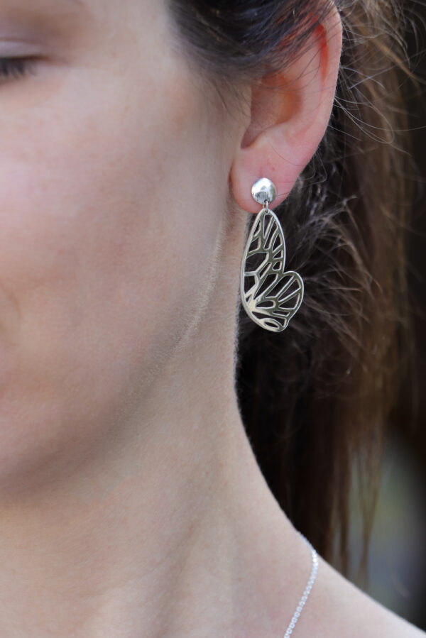 Sterling Silver Butterfly Wing Earrings