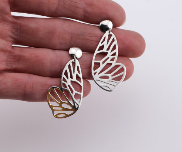 Sterling Silver Butterfly Wing Earrings