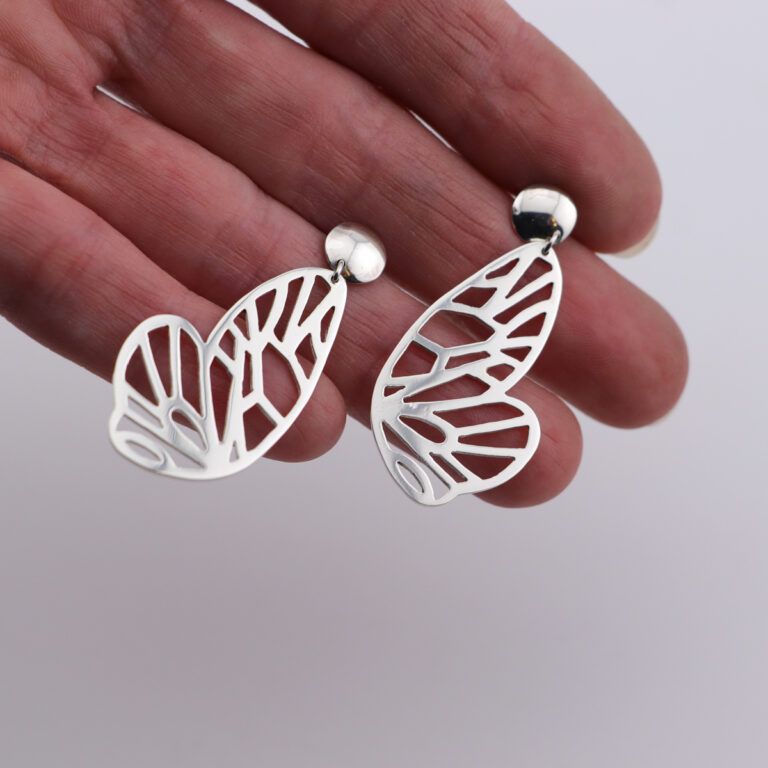 Sterling Silver Butterfly Wing Earrings