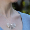 Sterling Silver Ginkgo Leaf Pendant - Statement