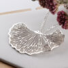Sterling Silver Ginkgo Leaf Statement Pendant
