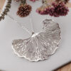 Sterling Silver Ginkgo Leaf Statement Pendant