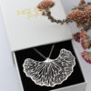 Sterling Silver Ginkgo Leaf Statement Pendant