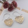 Sterling Silver Puffy Heart Puzzle Earrings Dangle / Chandelier Sterling Silver Puffy Heart Puzzle Earringsv