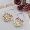 Sterling Silver Puffy Heart Puzzle Earrings Dangle / Chandelier Sterling Silver Puffy Heart Puzzle Earrings