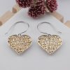 Sterling Silver Puffy Heart Puzzle Earrings Dangle / Chandelier Sterling Silver Puffy Heart Puzzle Earrings