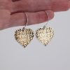 Sterling Silver Puffy Heart Puzzle Earrings Dangle / Chandelier Sterling Silver Puffy Heart Puzzle Earrings