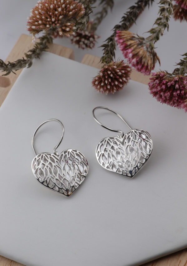 Sterling Silver Puffy Heart Earrings