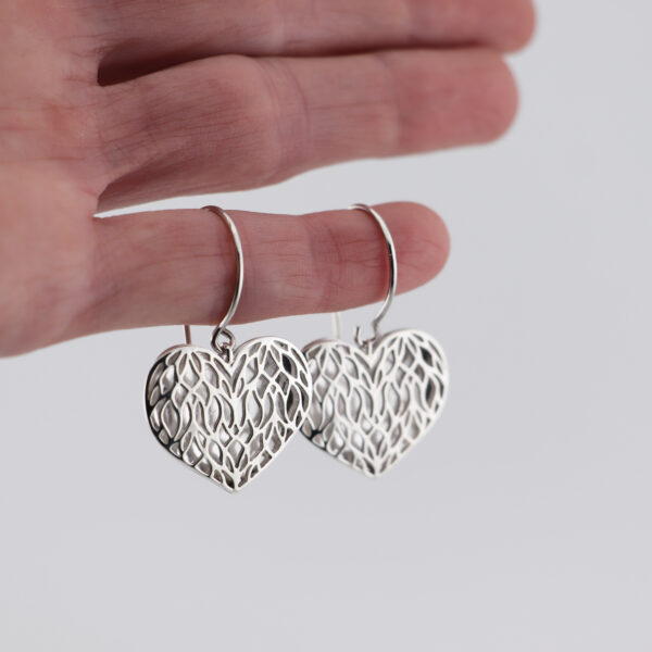 Sterling Silver Puffy Heart Earrings