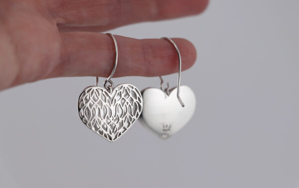 Sterling Silver Puffy Heart Earrings