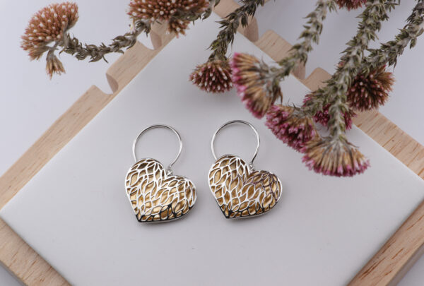 Puffy Golden Heart Earrings