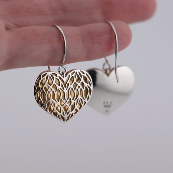 Puffy Golden Heart Earrings