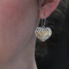 Puffy Golden Heart Earrings