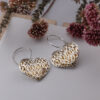 Puffy Golden Heart Earrings