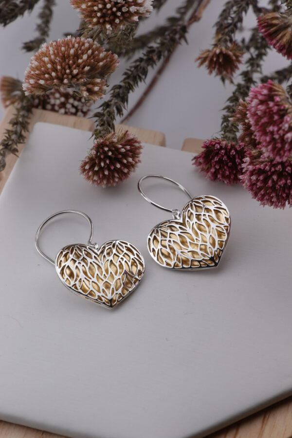 Puffy Golden Heart Earrings