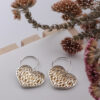 Puffy Golden Heart Earrings