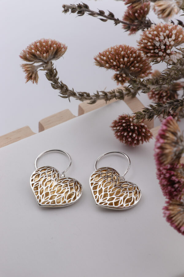 Puffy Golden Heart Earrings