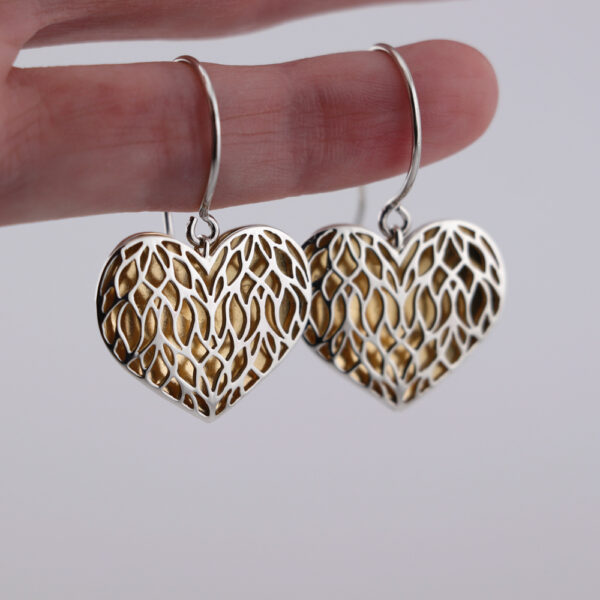 Puffy Golden Heart Earrings