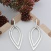 Sterling Silver Petal Dangle Earrings