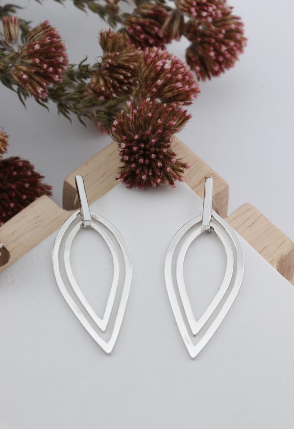 Sterling Silver Petal Dangle Earrings