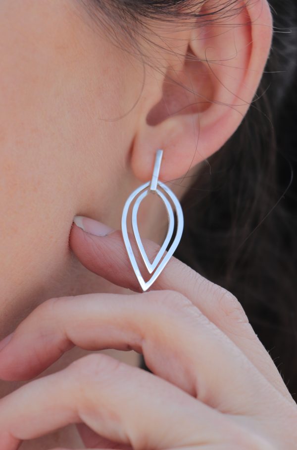 Sterling Silver Petal Dangle Earrings