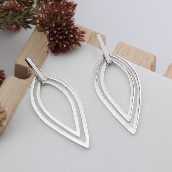 Sterling Silver Petal Dangle Earrings