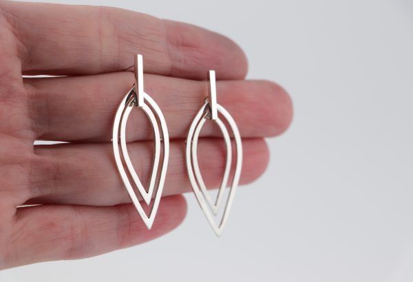 Sterling Silver Petal Dangle Earrings